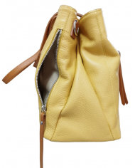 borsa donna caleidos in pelle giallo con manici  tracolla multi tasca e cerniera