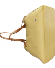borsa donna caleidos in pelle giallo con manici  tracolla multi tasca e cerniera