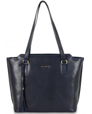 Borsa Daisy in pelle Blu per donna di classe con pochette estraibile blu sottile