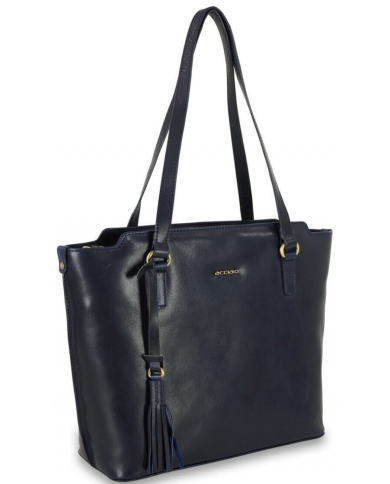 Borsa Daisy in pelle Blu per donna di classe con pochette estraibile blu sottile