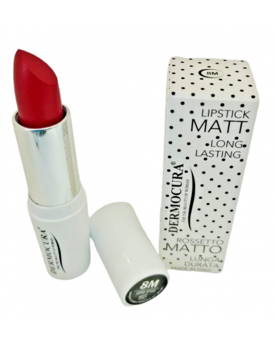 Dermocura LIPSTICK Rossetto Matto Opaco rosso geranio  labbra setose e vellutate
