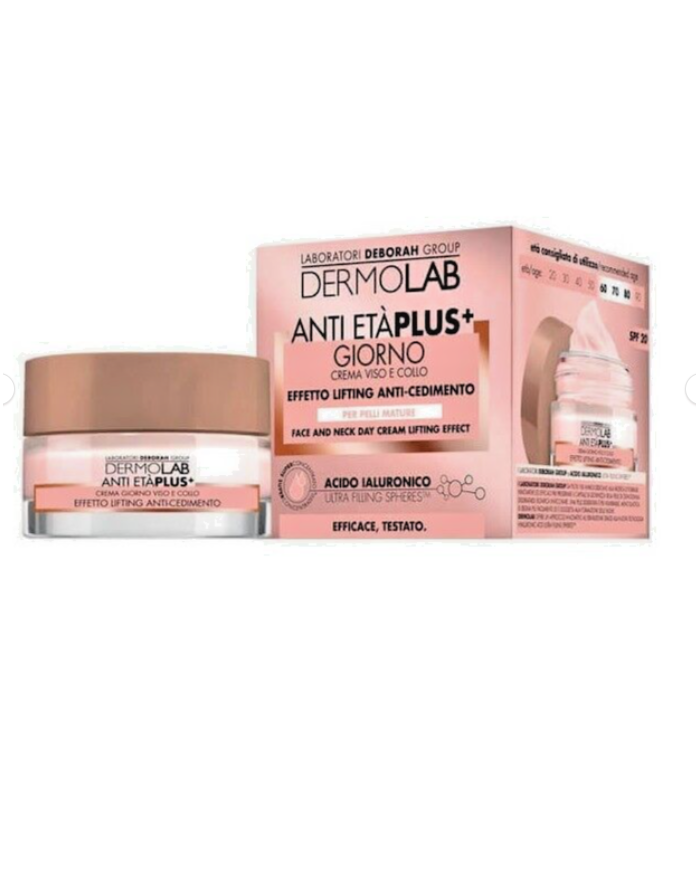dermolab crema viso anti età plus anti cedimento acido ialuronico pelle matura
