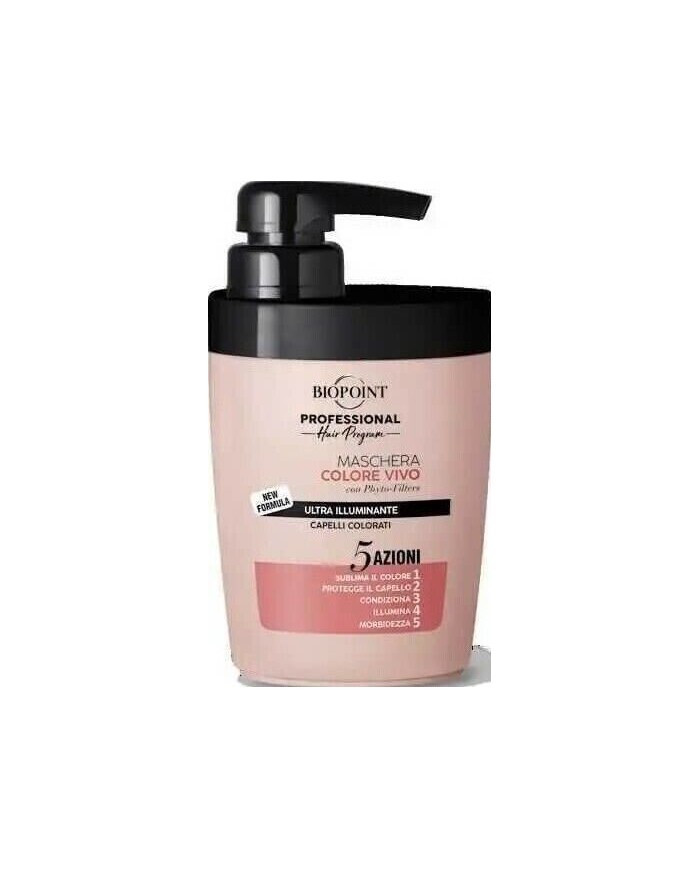Biopoint maschera illuminante al melograno e semi di lino per i capelli colorati