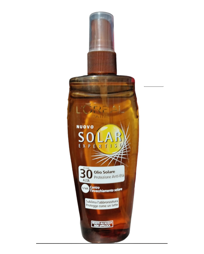 olio solare l'oreal spf 30 non appiccicoso nutriente resistente all'acqua vapo