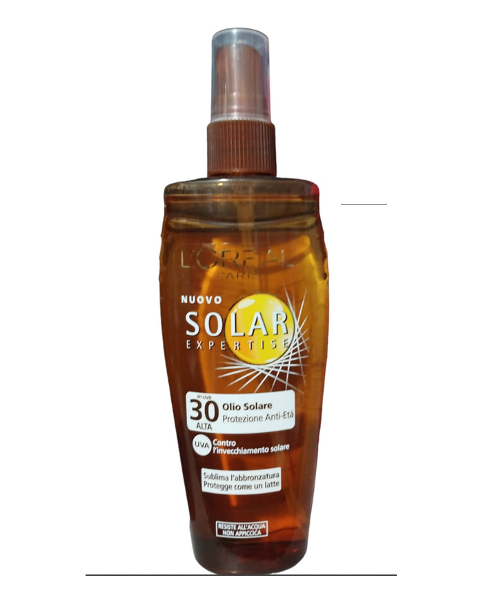 olio solare l'oreal spf 30 non appiccicoso nutriente resistente all'acqua vapo