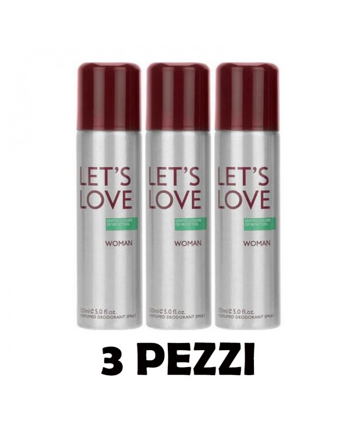 KIT 3 PEZZI LET'S LOVE WOMAN UNDER COLOR OF BENETTON 150ML