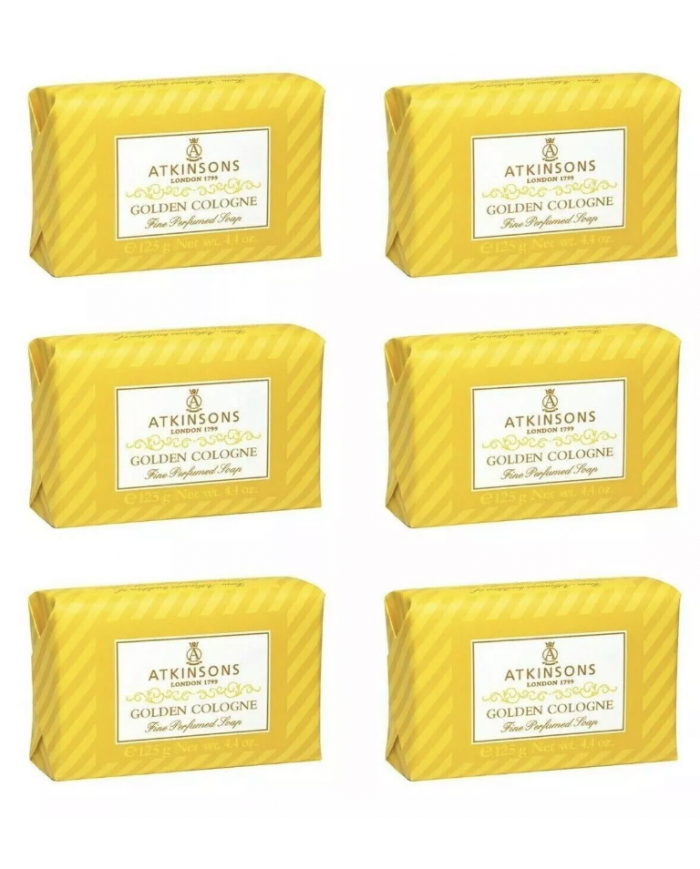 ATKINSONS GOLDEN COLOGNE SOAP 125GR SAPONETTA MANI E CORPO 6 PEZZI