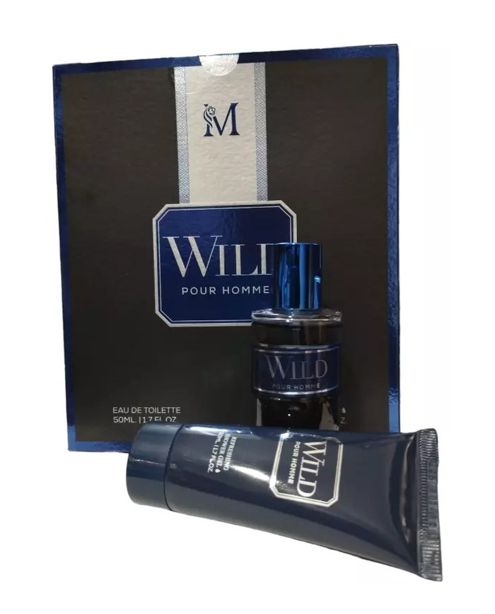 Wild kit profumo maschile  50 ml vapo e shower gel 50 ml fresco marino 8904174430934