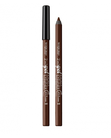 Deborah Milano Matita 2 In 1 Gel Kajal & Eyeliner 02 Brown  colore  intenso