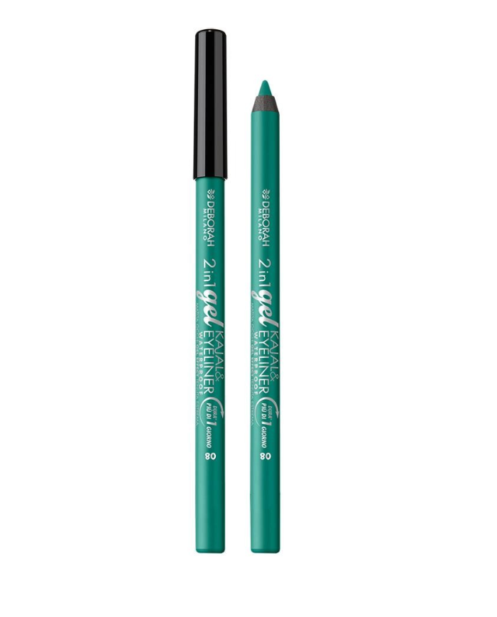 Deborah Milano Matita 2 In 1 Gel Kajal & Eyeliner 08 Light Green   intenso