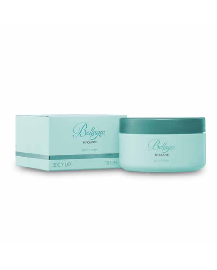 BELLAGIO 300ML crema corpo turquoise vaso fragranza cedro musk e vaniglia