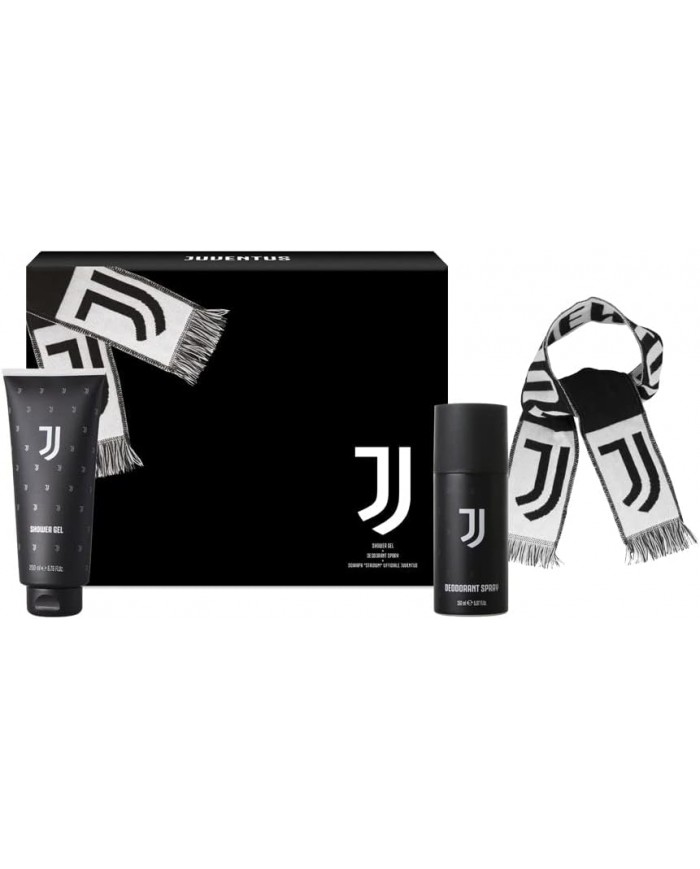 Juventus Cofanetto Regalo Uomo | Deodorante 150ml + Docciaschiuma 200ml + Sciarp