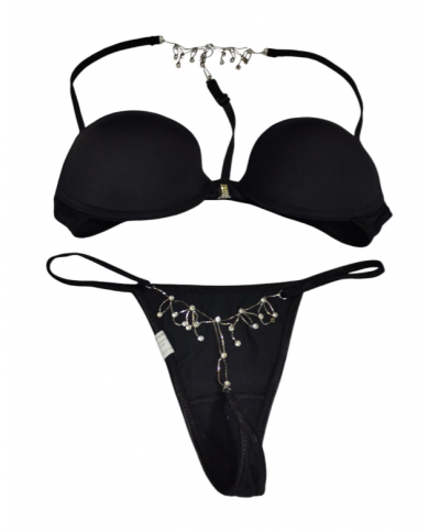 Gianmarco Venturi Coordinato gioiello perizoma e reggiseno imbottito preformato