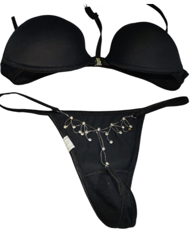 Gianmarco Venturi Coordinato gioiello perizoma e reggiseno imbottito preformato