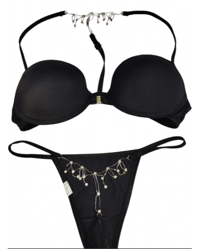 Gianmarco Venturi Coordinato gioiello perizoma e reggiseno imbottito preformato