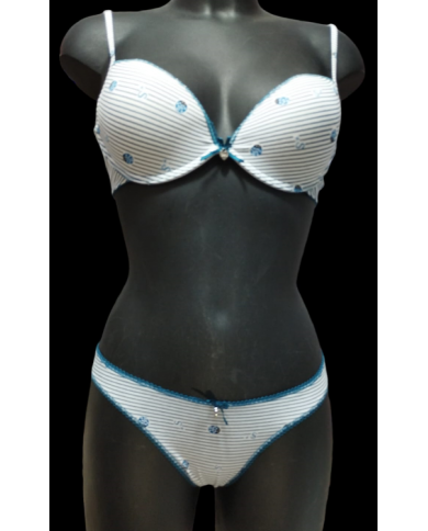 Gianmarco Venturi GMV Coordinato push-up imbottito preformato con slip vita bassa