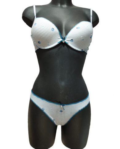 Gianmarco Venturi GMV Coordinato push-up imbottito preformato con slip vita bassa