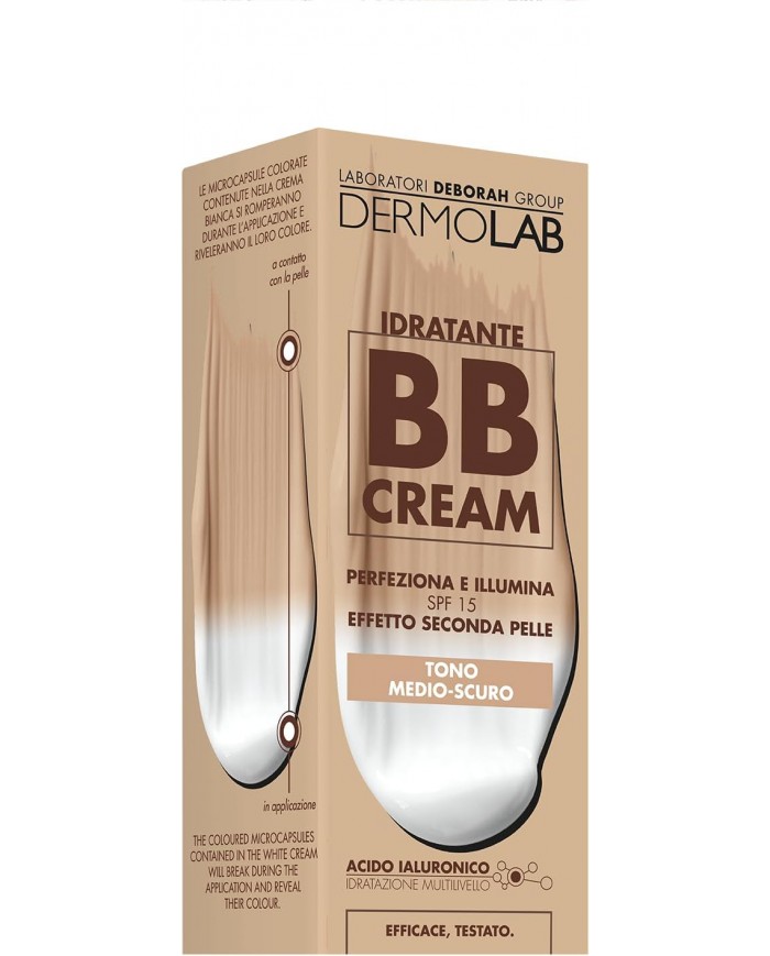 Dermolab BB Cream Idratante 50ml - Tono Medio Scuro, Effetto Seconda Pelle