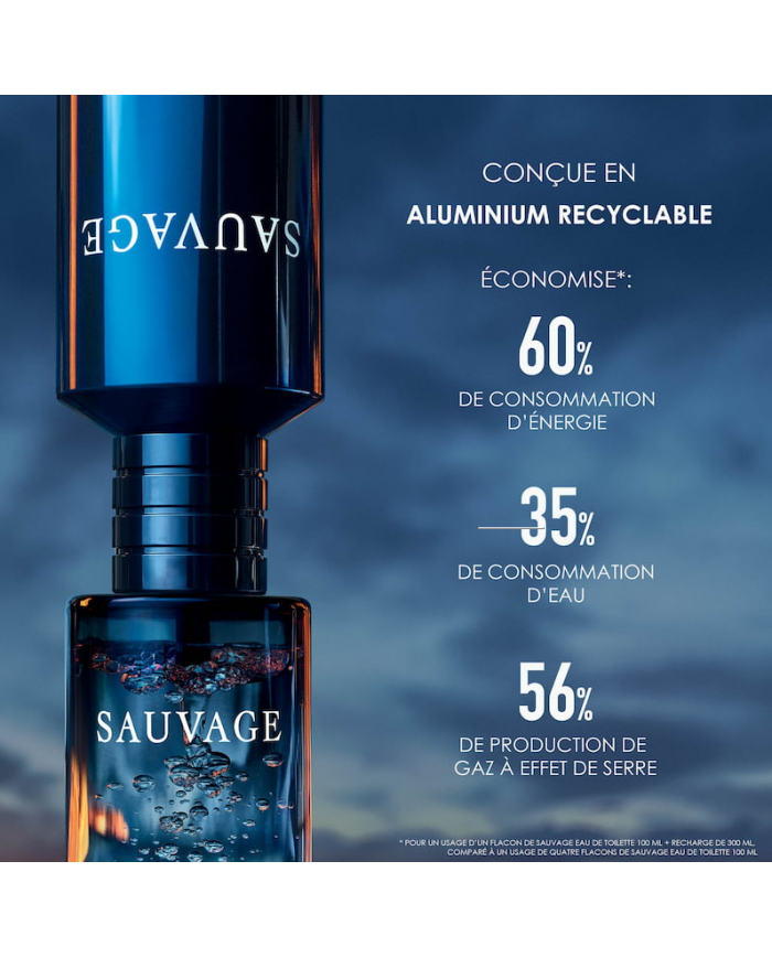 DIOR SAUVAGE RICARICA REFILL RECHARGE EAU DE TOILETTE MASCHILE 300 ML AMBRATO