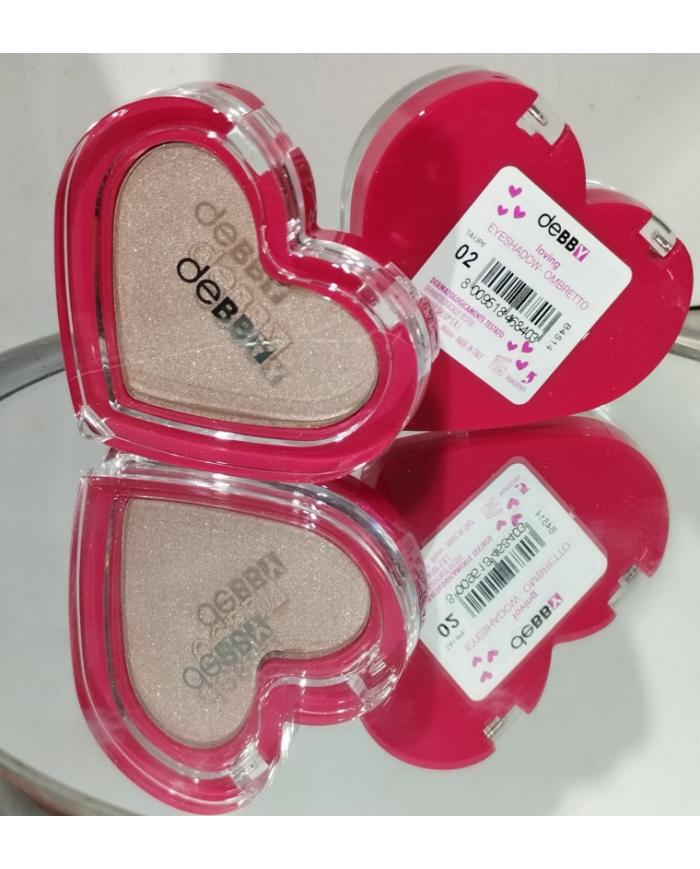 Debby love san valentino cuore rosso ombretto in polvere 02 taupe brillante