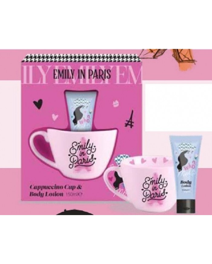 Emily in Paris Cofanetto con Body Lotion 150ml + Tazza – Idea Regalo