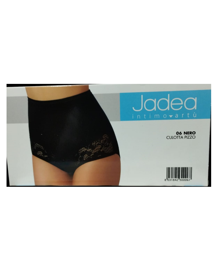 JADEA vita alta morbido cotone elastico comfort Tg 9 NERO art 06 culotta pizzo