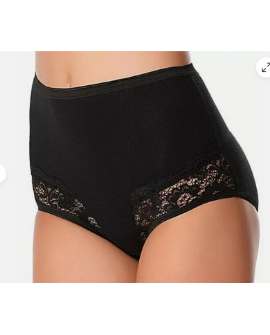 JADEA vita alta morbido cotone elastico comfort Tg 9 NERO art 06 culotta pizzo
