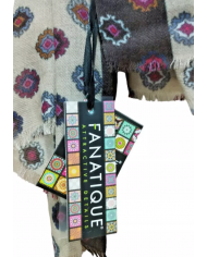 Fanatique Stola Sciarpa unisex Lana stampa digitale color crema con stampe