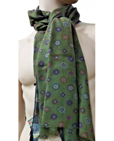 Fanatique Stola Sciarpa unisex Lana stampa digitale color verdone con stampe