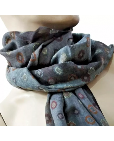 Fanatique Sciarpa Stola unisex in  Lana con stampa digitale color GRIGIO