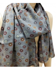 Fanatique Sciarpa Stola unisex in  Lana con stampa digitale color GRIGIO