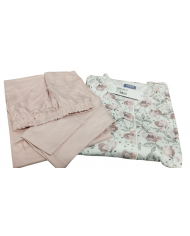 Linclalor tg60 pigiama donna  in caldo cotone con  maniche e pantalone lungo fiorato