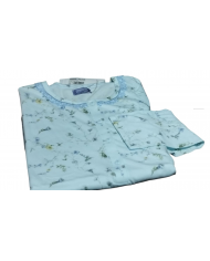Linclalor pigiama donna  in caldo cotone con  maniche e pantalone lungo fiorato  8033561049579