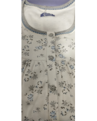 Linclalor tg 50 camicia da notte raglan donna  in caldo cotone a manica lunga fiorata