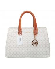 Michael Bolton borsa beige da donna con doppio manico e tracolla
