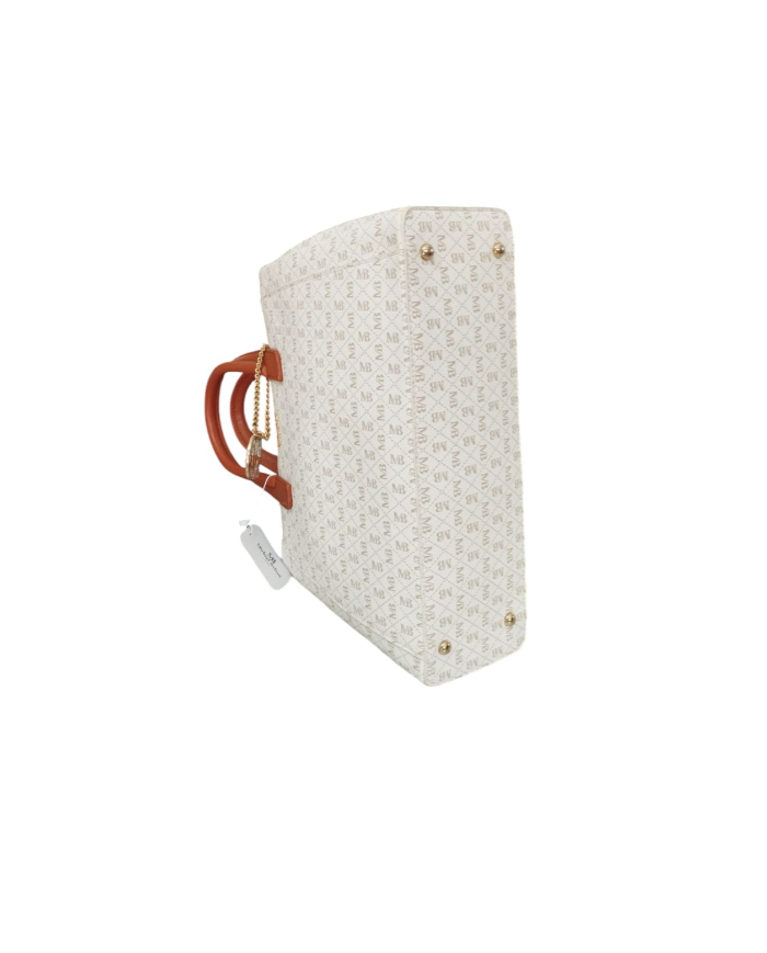 Michael Bolton borsa beige da donna con doppio manico e tracolla