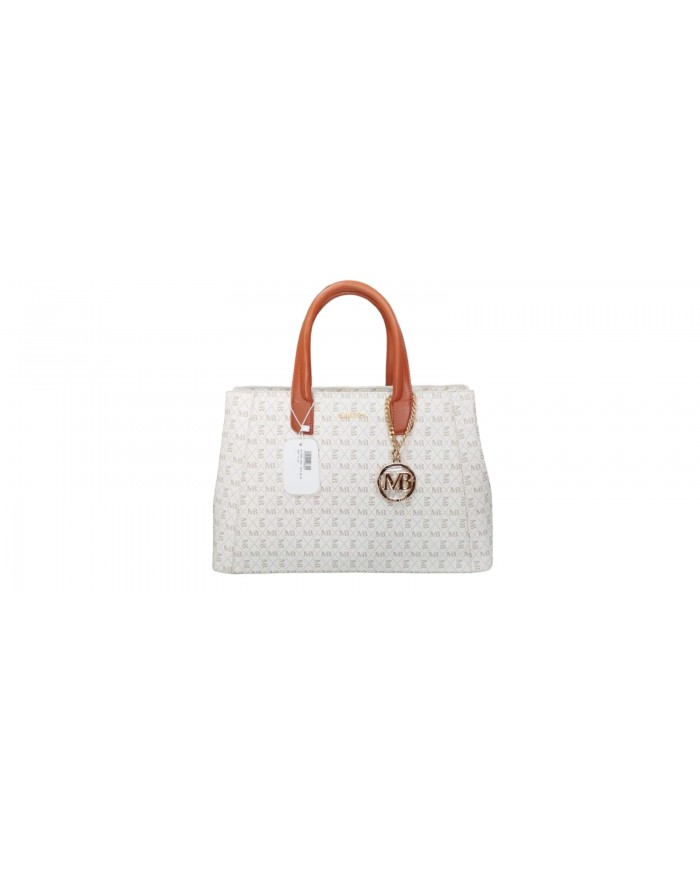 Michael Bolton borsa beige da donna con doppio manico e tracolla