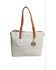 Michael Bolton borsa beige da donna con doppio manico allungabile e tracolla