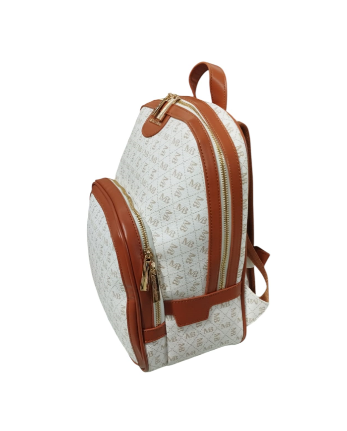 Michael Bolton zaino beige da donna con doppia tasca esterna
