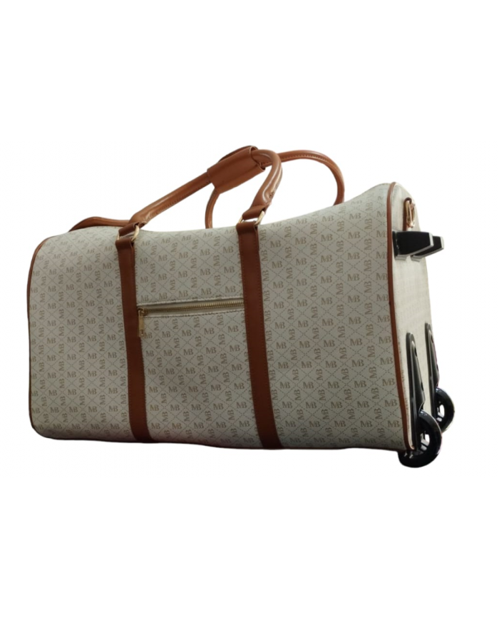 Michael Bolton borsone trolley beige  con  tasca esterna e cinghia