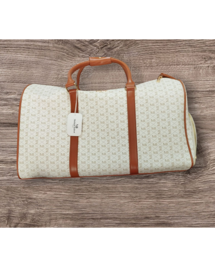 Michael Bolton borsone trolley beige  con  tasca esterna e cinghia  1000000498448