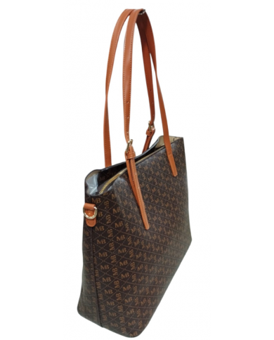 Michael Bolton borsa brown da donna con doppio manico allungabile e tracolla