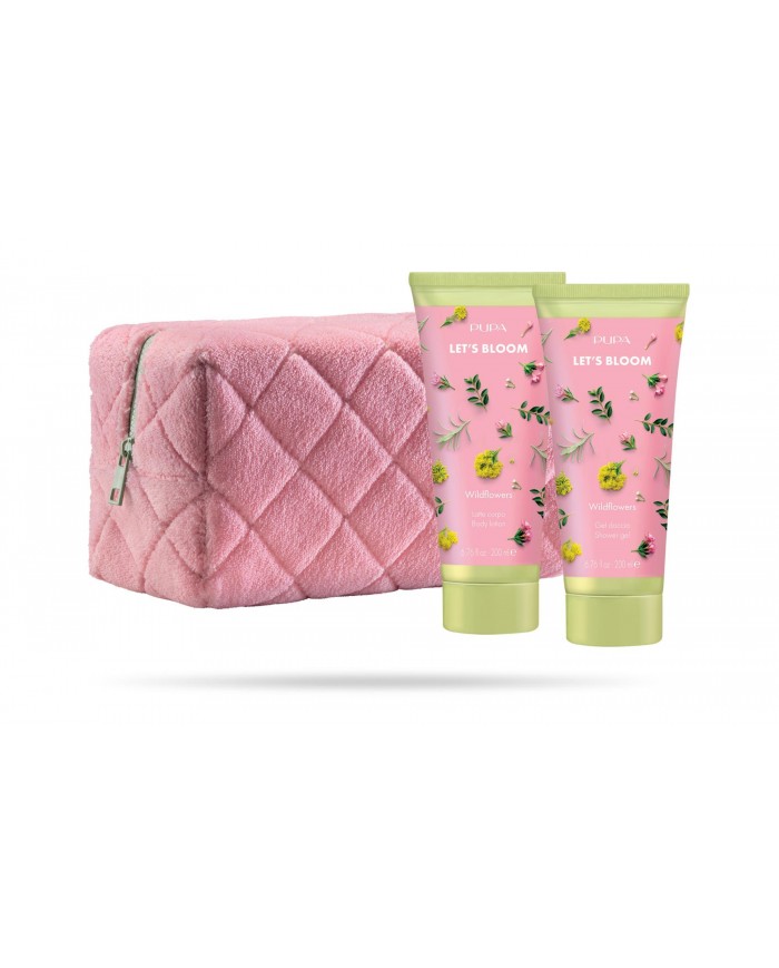 PUPA Milano Let's Bloom Kit 1 004 Wild Flowers Gel Doccia Latte Corpo Spugna 8011607393893