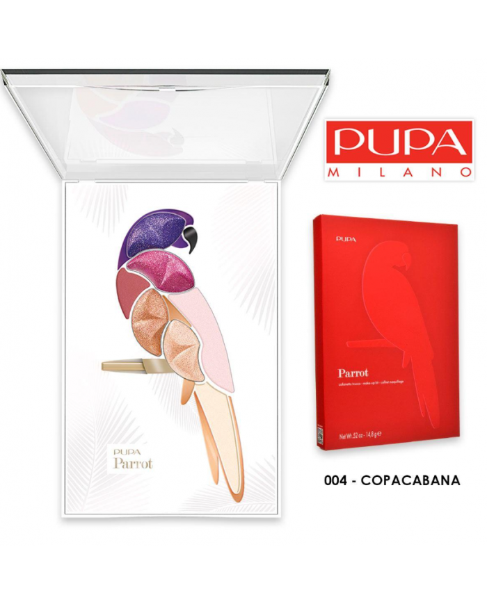 pupa trousse parrot n 004 make-up colori vivaci effetto satinato o metallico her