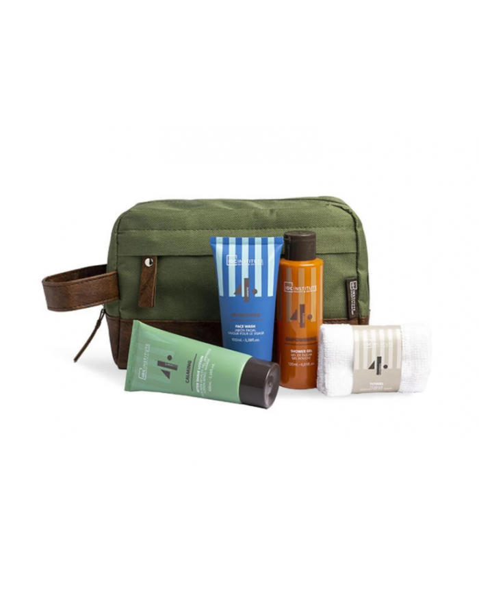 IDC INSTITUTE Kit Uomo Pochette + Shower Gel + Detergente + Lozione 100ml 8436616351120