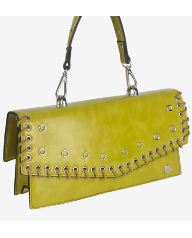 Volum Endrina Borsa a Mano Verde PU con Tracolla e Decorazioni Artigianali
