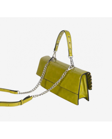 Volum Endrina Borsa a Mano Verde PU con Tracolla e Decorazioni Artigianali