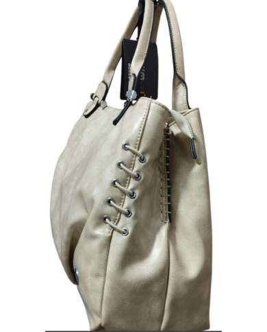 Volum Harisa Borsa a Mano Beige  con Tracolla Regolabile Dettagli Artigianali