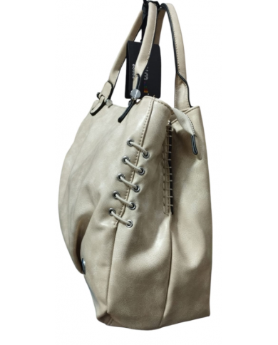 Volum Harisa Borsa a Mano Beige  con Tracolla Regolabile Dettagli Artigianali