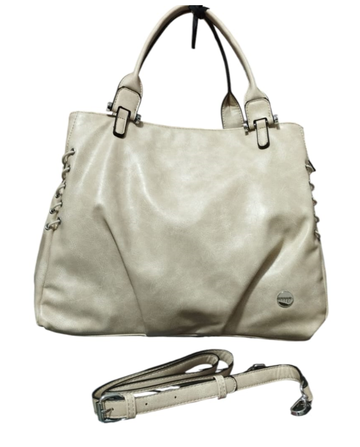 Volum Harisa Borsa a Mano Beige  con Tracolla Regolabile Dettagli Artigianali  8432972383263